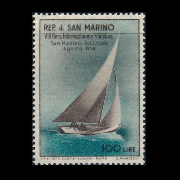 SAN MARINO(�긶����)-#385-100 I-SAILBOAT(��Ʈ)-1956��