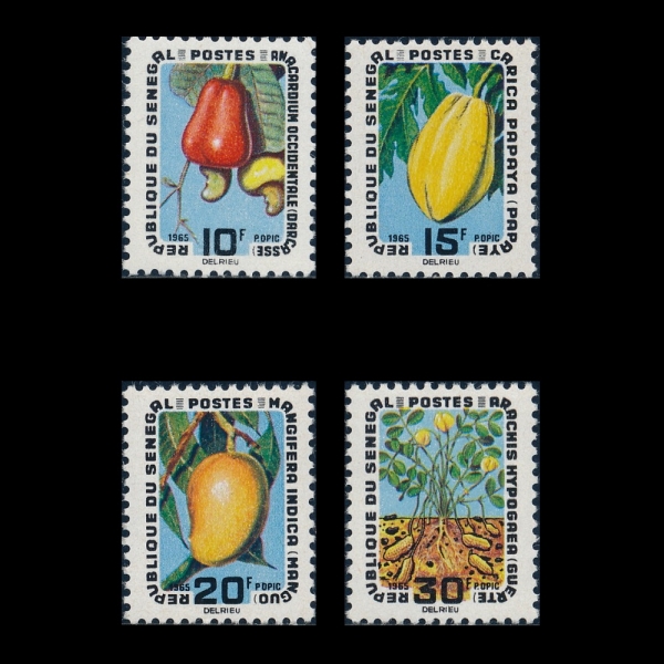 SENEGAL(���װ�)-#257~60(4��)-CASHEW, PAPAYA, MANGO AND PEANUTS(ĳ����, ���ľ�, ����, ����)-1965��