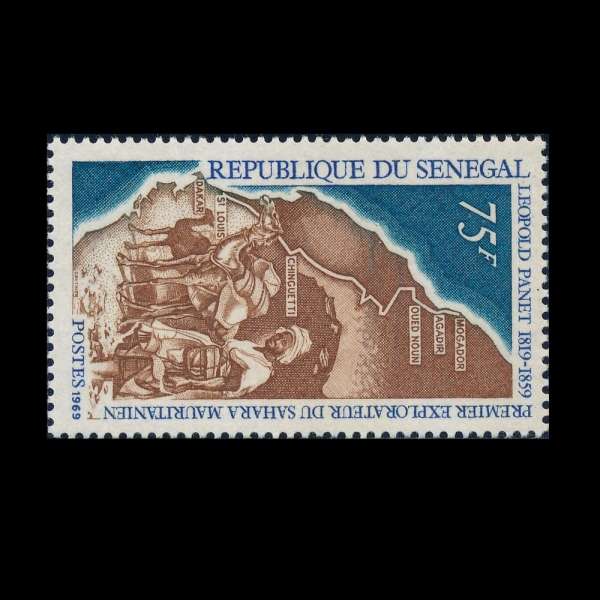 SENEGAL(���װ�)-#312-75fr-PANET, CAMELS AND MOGADOR-ST. LOUIS ROUTE(�г�, ��Ÿ, �𰡵���-����Ʈ�� ���� ��Ʈ)-1969.2.15��