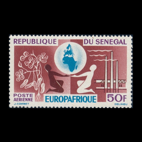 SENEGAL(���װ�)-#C36-50fr-PEANUTS, GLOBE, FACTORY, FIGURES OF AFRICA AND EUROPE(����, ����, ����, ������ī-���� ����)-1964.7.20��