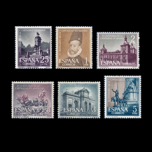 SPAIN(������)-#1027~32(6��)-400TH ANNIV. OF MADRID AS CAPITAL OF SPAIN(���帮�� ������ ���� 400�ֳ�)-1961.11.13��