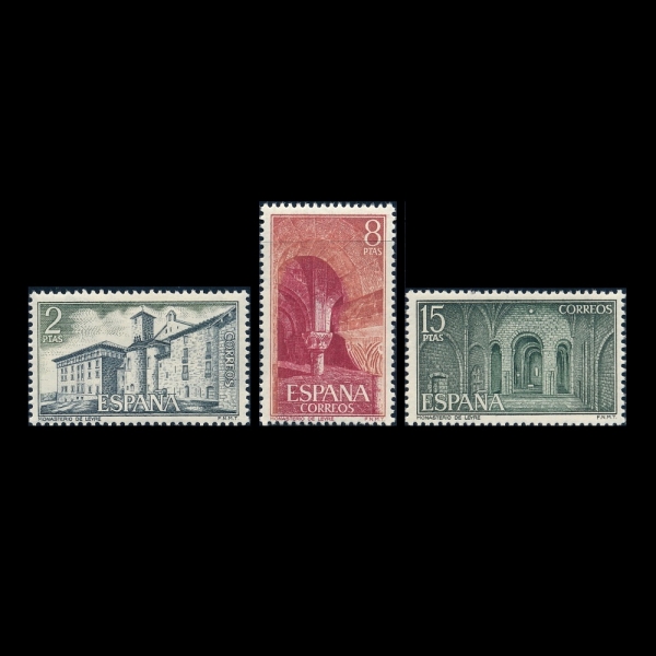 SPAIN(������)-#1862~4(3��)-LEYRE MONASTERY, NAVARRE(���� ������)-1974.12.10��