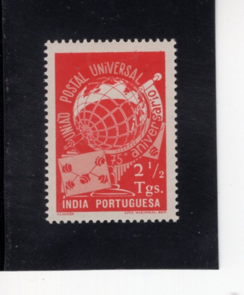 PORTUGUESE INDIA(���������� �ε�)-#489-2 2/1t-UPU, 75TH ANNIV.(���Ϲ��� ���� ����)-1949.10��