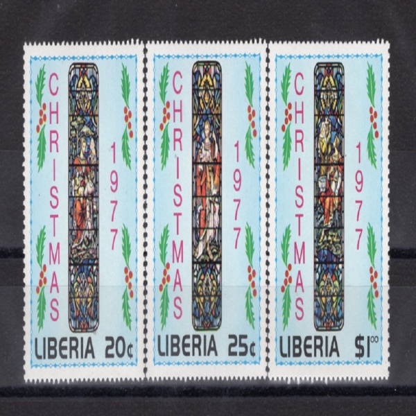 LIBERIA(���̺�����)-#791~3(3��)-JESUS BLESSING CHILDREN(�������� ���̵��� �ູ)-1977.11.3��