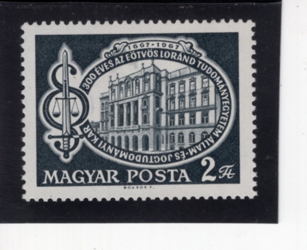 HUNGARY(�밡��)-#1857-2fo-EOTVOS UNIVERSITY, AND SYMBOLS OF LAW AND JUSTICE(�δ��佺Ʈ ���б�, ���� ������ �ֿ� ��¡)-1967.10.12��