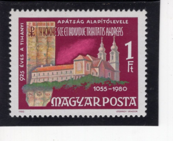 HUNGARY(�밡��)-#2638-1fo-TIHANY BENEDICTINE ABBEY AND DEED(Ƽ�ϴ� ������, ����)-1980.3.19��