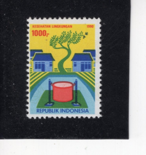 INDONESIA(�ε��׽þ�)-#1447-1000r-ENVIRONMENTAL PROTECTION LAWS, 40TH ANNIV.(ȯ�溸ȣ��, 40�ֳ�)-1990.10.24��