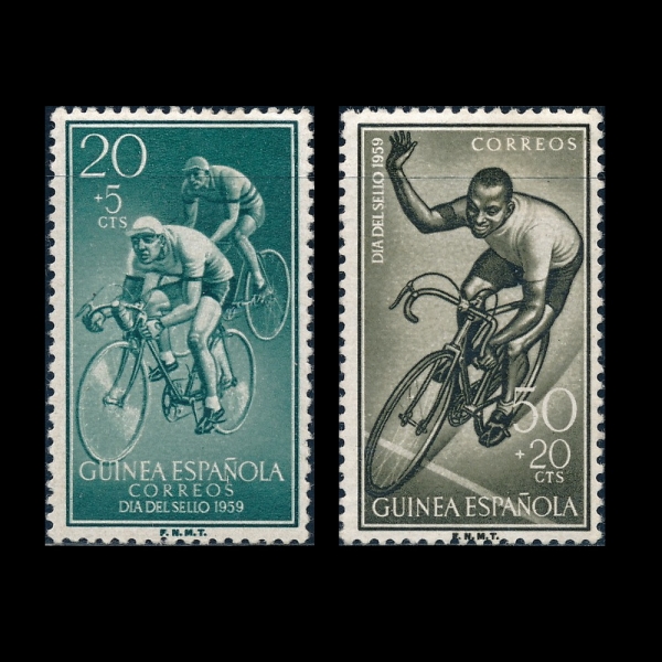 SPANISH GUINEA(�����η� ���)-#B56~7(2��)-BICYCLE RACE AND WINNING RACE(������ ����, ���)-1959.11.23��
