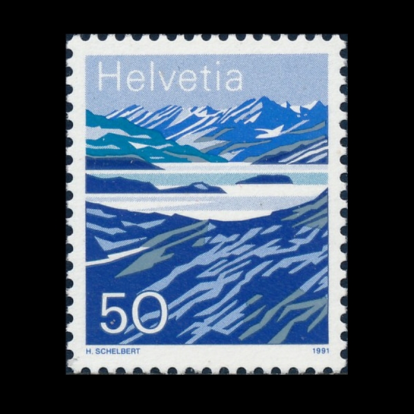 SWITZERLAND(������)-#904-50c-MOUNTAIN LAKES(��� ȣ��)-1991.12.16��