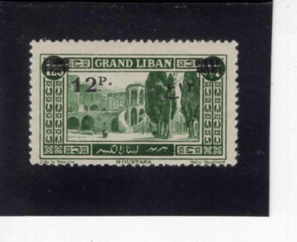 LEBANON(���ٳ�)-#66-12p on 1.25p-MOUKTARA PALACE(����Ÿ�� ����)-1926��