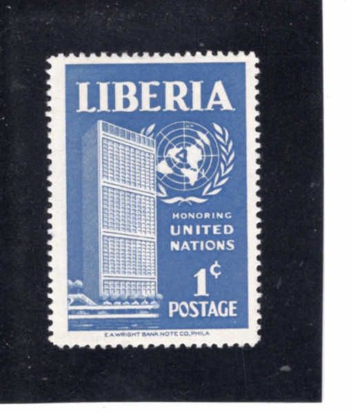 LIBERIA(���̺�����)-#338-1c-UN HEADQUARTERS BUILDING(���� ����)-1952.12.20��