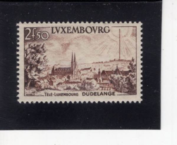 LUXEMBOURG(����θ�ũ)-#305-2.50fr-DUDELANGE TELEVISION STATION(�ڵ���� �ڷ����� ��۱�)-1955.9.1��