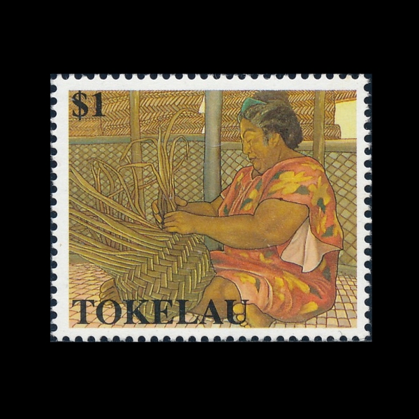 TOKELAU(���̶��)-#170-$1-BASKET WEAVER(�ٱ��� ¥��)-1990.5.2��