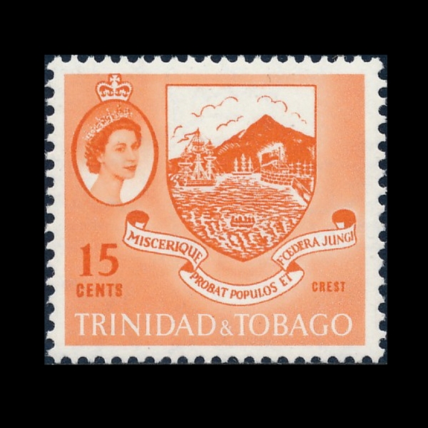TRINIDAD & TOBAGO(Ʈ���ϴٵ� ��ٰ�)-#96-15c-CREST OF COLONY(�ݷδ��� ����)-1960.9.24��