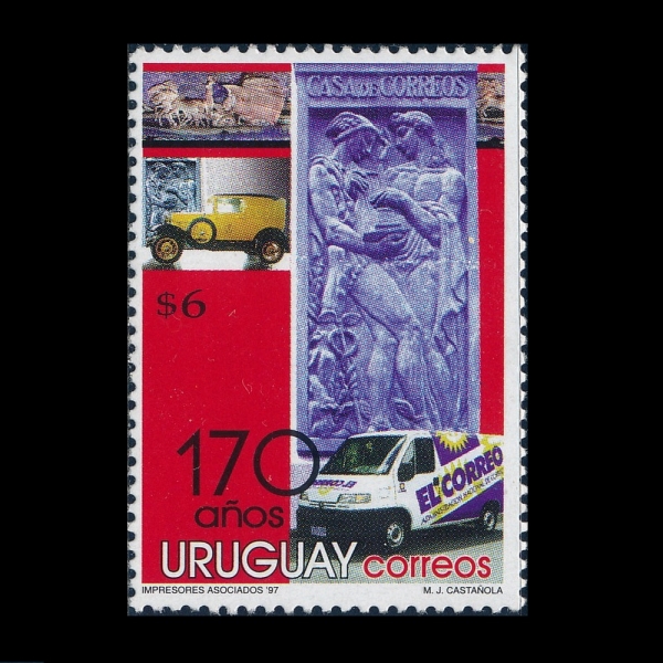 URUGUAY(������)-#1703-6p-URUGUAYAN POST OFFICE, 170TH ANNIV.(������ ��ü�� ���� 170�ֳ�)-1997.12.19��