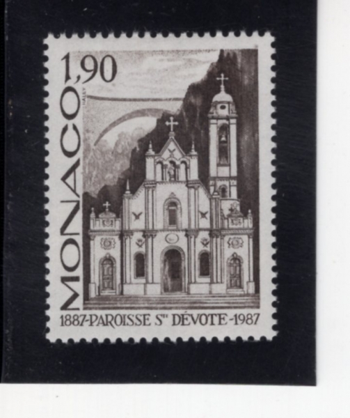 MONACO(����)-#1571-1.90fr-ST. DEVOTE PARISH, CENT.(��Ʈ ����Ʈ �����)-1987.4.23��