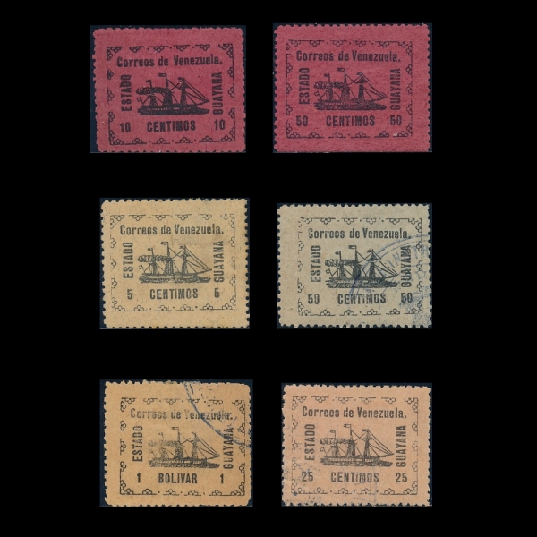 VENEZUELA(���׼�����)-#1~5(5��)-REVOLUTIONARY STEAMSHIP \"BANRIGH\"(������ ���⼱ �ݸ���)-1903��