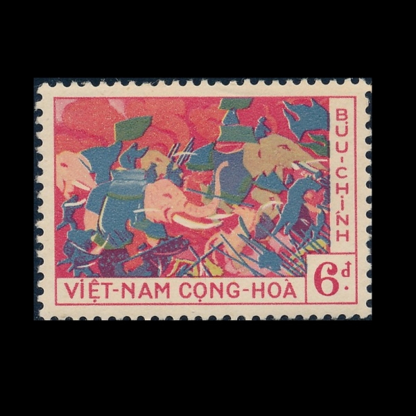 VIET NAM(��Ʈ��)-#111-6pi-TRUNG SISTERS ON ELEPHANTS(�� �ڸ�, �ڳ���)-1959.3.14��