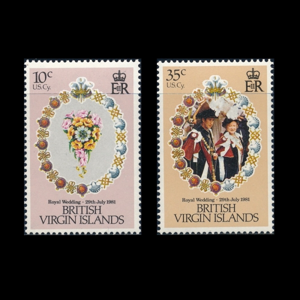 VIRGIN ISLANDS(���� ����)-#406~7(2��)-ROYAL WEDDING(���� ��ȥ)-1981.7.22��