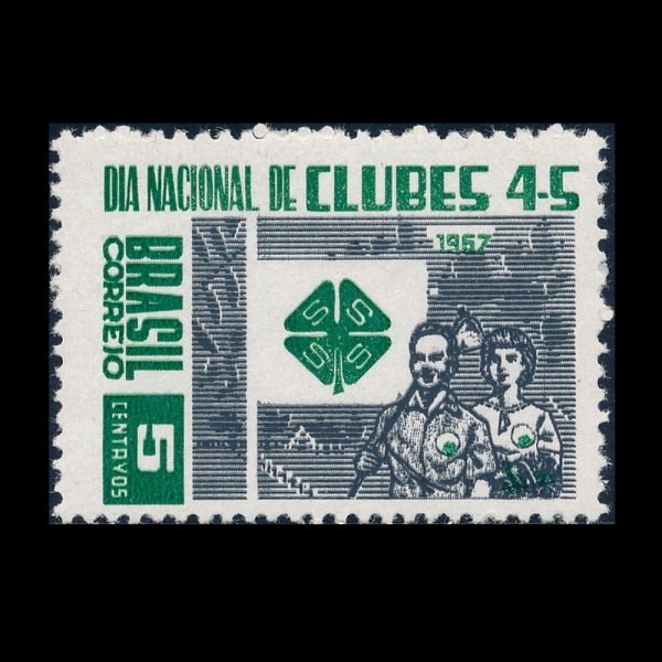 BRAZIL(�����)-#1052-5c-BOY, GIRL AND 4-S EMBLEM(4-H Ŭ��)-1967.7.12��