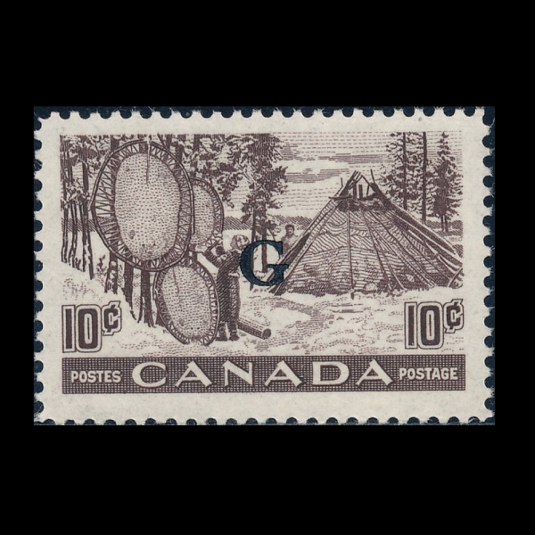 CANADA(ĳ����)-#O26-10c-INDIANS DRYING SKINS ON STRETCHERS(�ε��ε��� ��Ϳ� �Ǻθ� ������ ���)-1950��