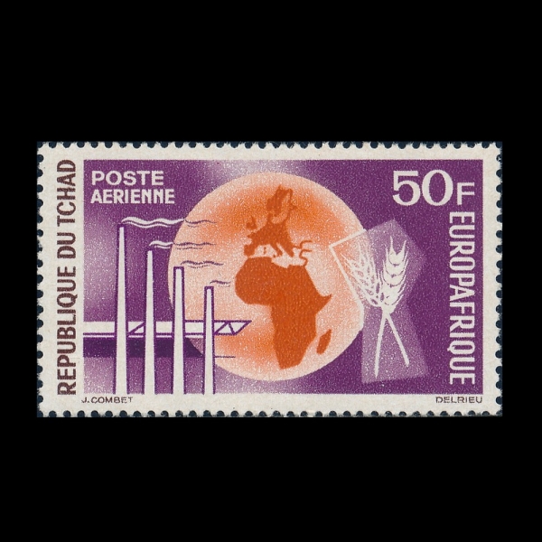 CHAD(����)-#C14-50fr-GLOBE AND EMBLEMS OF INDUSTRY AND AGRICULTURE(����, ��� �� ���)-1964.7.20��