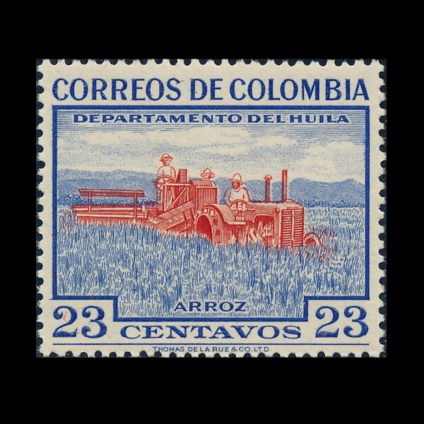 COLOMBIA(�ݷҺ��)-#655-23c-HARVESTER, HUILA(���϶�, Ŀ�� ��Ȯ)-1956��