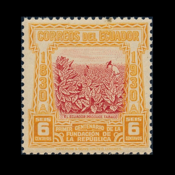 ECUADOR(���⵵��)-#307-6c-GROWING TOBACCO(��� ���)-1930.8.1��