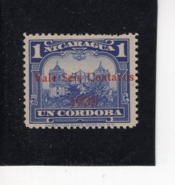 NICARAGUA(��ī���)-#671-3c on 25c-LEON CATHEDRAL(���� �뼺��)-1938��