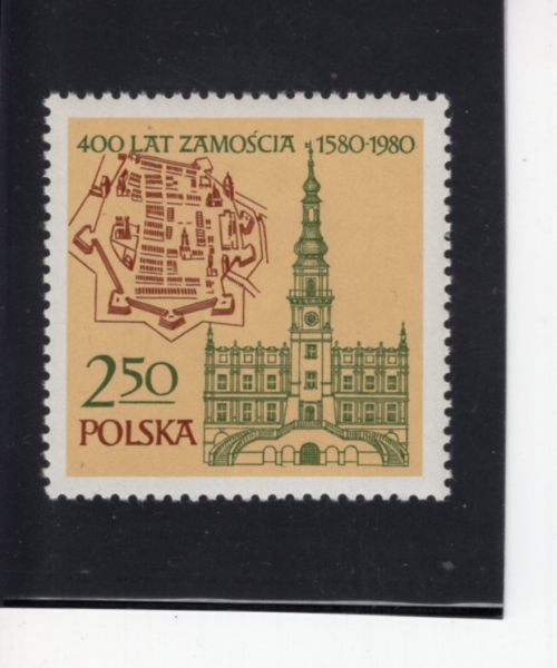 POLAND(������)-#2384-2.50z-MAP AND OLD TOWN HALL, 1591, ZAMOSC(����, ���ÿ��� ���ð���)-1980.4.3��