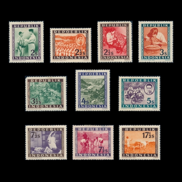 INDONESIA(�ε��׽þ�)-#A34~6(10��)-AGRICULTURE AND SOLDIER(���, ����)-1949.8.17��