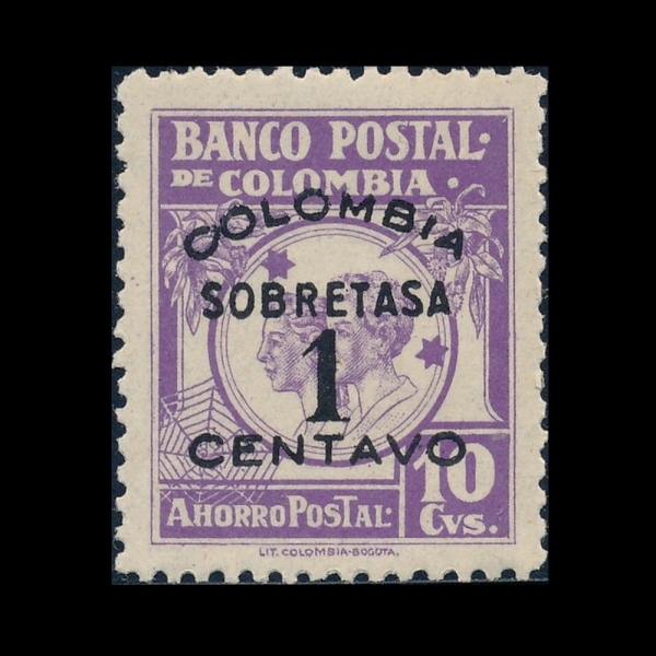 COLOMBIA(�ݷҺ��)-#RA37-1c on 10c-HUMAN(�ι�)-1948��