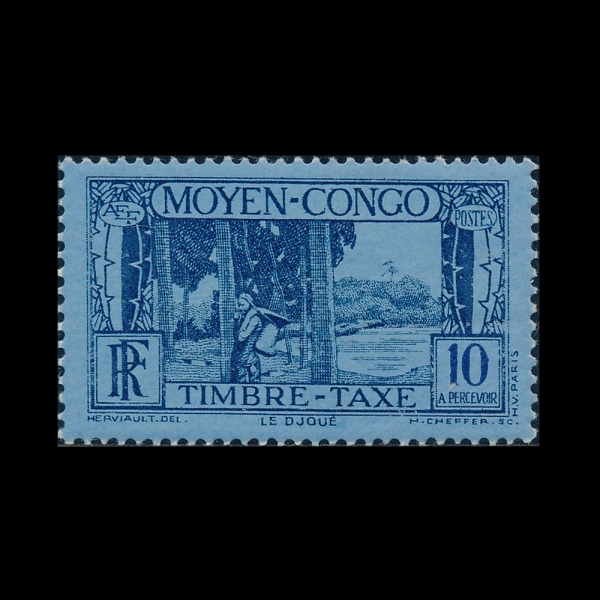 MIDDLE CONGO(�������� ���)-#J24-10c-RUBBER TREES AND DJOUE RIVER(��������, �ֿ� ��)-1933��