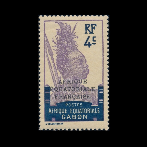 FRENCH EQUATORIAL AFRICA(�������� ���� ������ī)-#3-4c-FANG WARRIOR(�� ������)-1936��