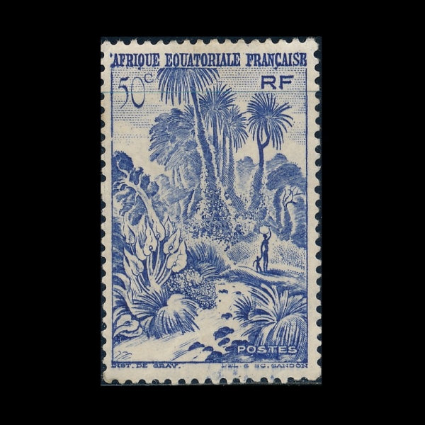 FRENCH EQUATORIAL AFRICA(�������� ���� ������ī)-#169-50c-JUNGLE SCENE(���� ���)-1946��