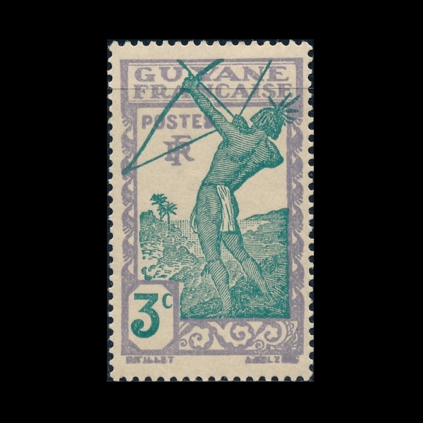 FRENCH GUIANA(�������� ��Ƴ�)-#111-3c-CARIB ARCHER(ī���� �ü�)-1940��