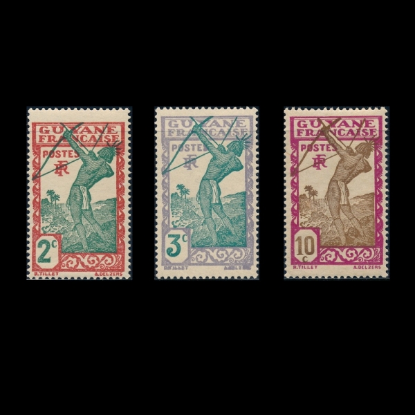 FRENCH GUIANA(�������� ��Ƴ�)-#A16(3��)-CARIB ARCHER(ī���� �ü�)-1929~40��