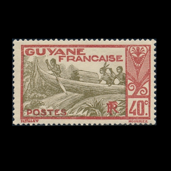 FRENCH GUIANA(�������� ��Ƴ�)-#121-40c-SHOOTING RAPIDS, MARONI RIVER(�޷� ���, ���δ� ��)-1929��