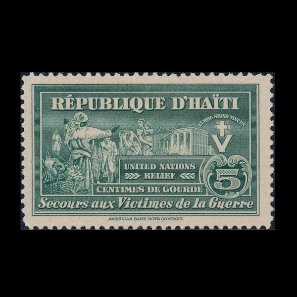 HAITI(����Ƽ)-#RA6-5c-HAITILIAN WOMAN, WAR INVALIDS AND RUINED BUILDINGS(����Ƽ ����, ���� �����, ����� �ǹ�)-1945.12.17��