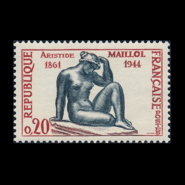 FRANCE(������)-#984-20c-\"MEDITERRANEAN\", BY ARISTIDE MAILLOL(������, �Ƹ���Ƽ�� ���� ���������� ���̿��)-1961.2.18��