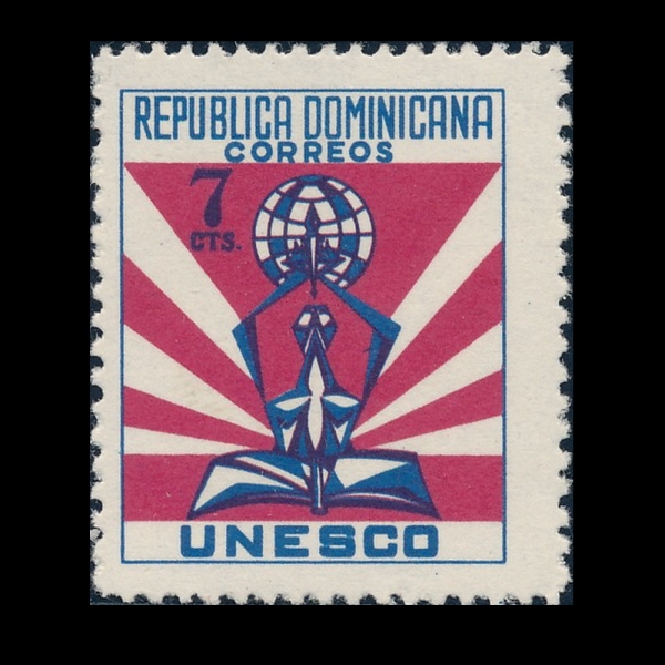 DOMINICA REPUBLIC(���̴�ī ��ȭ��)-#506-7c-GLOBE AND SYMBOLIC FIRE(����, ���� ��¡��)-1958.11.3��
