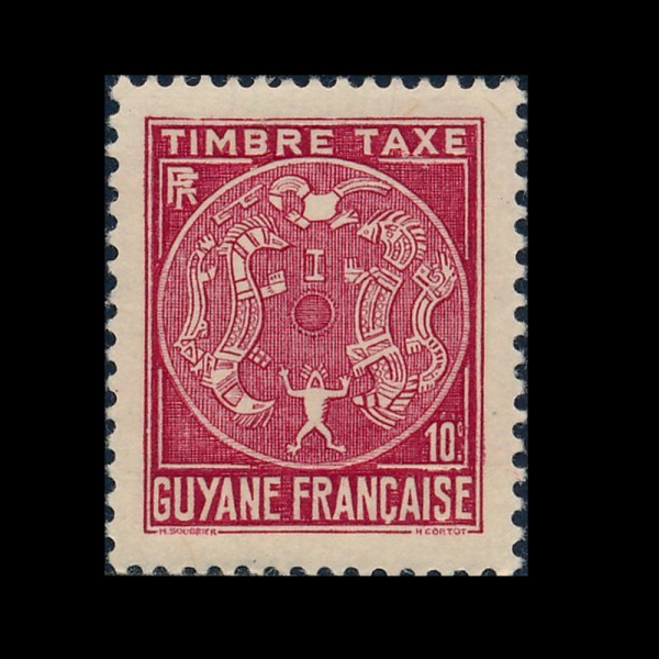 FRENCH GUIANA(�������� ��Ƴ�)-#J22-10c-HORSES AND FROG(��, ������)-1947.6.2��