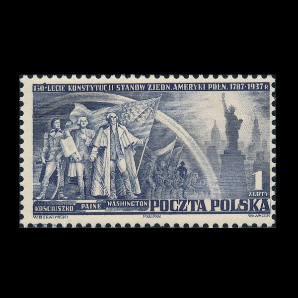 POLAND(������)-#319-1z-KOSCLUSZKO, PAINE AND WASHINGTON AND VIEW OF NEW YORK CITY(Ÿ����� �ڽ��߽���, ��ӽ� ����, ���� ������)-1938.3.17��