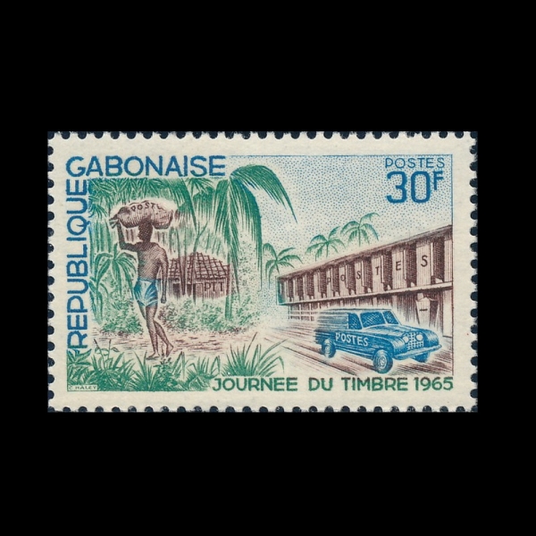 GABON(����)-#187-30fr-OLD & NEW POST OFFICES AND MAIL TRANSPORT(��.����ü��, ���� ����)-1965.12.18��