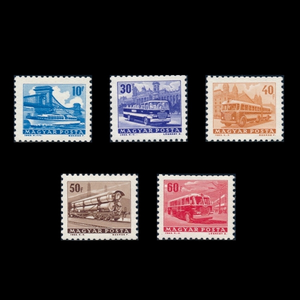 HUNGARY(�밡��)-#A336(5��)-SHIP AND CARS(����, ��)-1963��