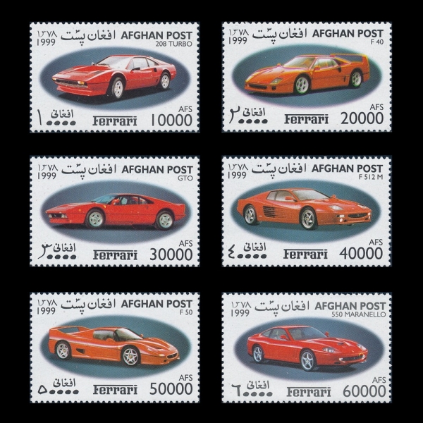 AFGHANISTAN(�������Ͻ�ź)-#NO(6��)-FERRARI AUTOMOBILES(���)-1999��
