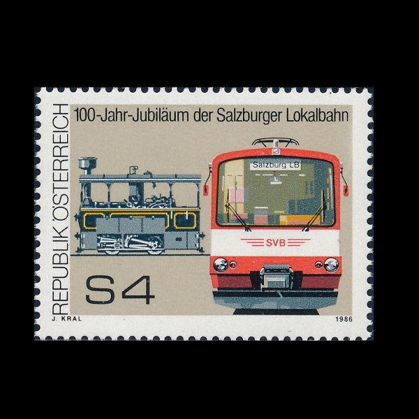 AUSTRIA(����Ʈ����)-#1356-4s-SALZBURG LOCAL RAILWAY, CENT.(�����θ�ũ S-��)-1986.8.6��