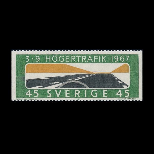 SWEDEN(������)-#736-45o-RIGHT-HAND DRIVING AS SEEN THROUGH WINDSHIELD(�������� ���� �� ������ ����)-1967.9.2��