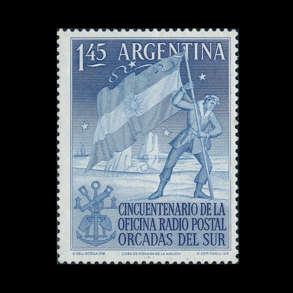 ARGENTINA(�Ƹ���Ƽ��)-#621-1.45p-PLANTING ARGENTINE FLAG IN THE ANTARCTIC(�Ƹ���Ƽ�� ����)-1954.1.20��
