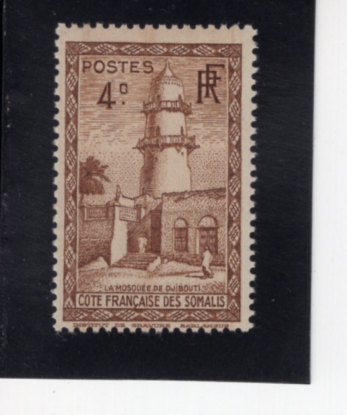 SOMALIA COAST(�Ҹ������� �ؾȼ�)-#148-4c-MOSQUE OF DJIBOUTI(����Ƽ ���ũ)-1938��
